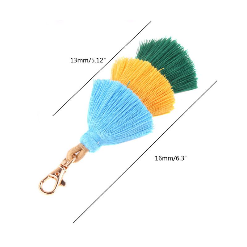 Móc Khóa Dây Tua Rua Nhiều Màu Sắc Phong Cách Boho Dễ Thương Dùng Để Trang Trí Túi Xách / Ô Tô Z