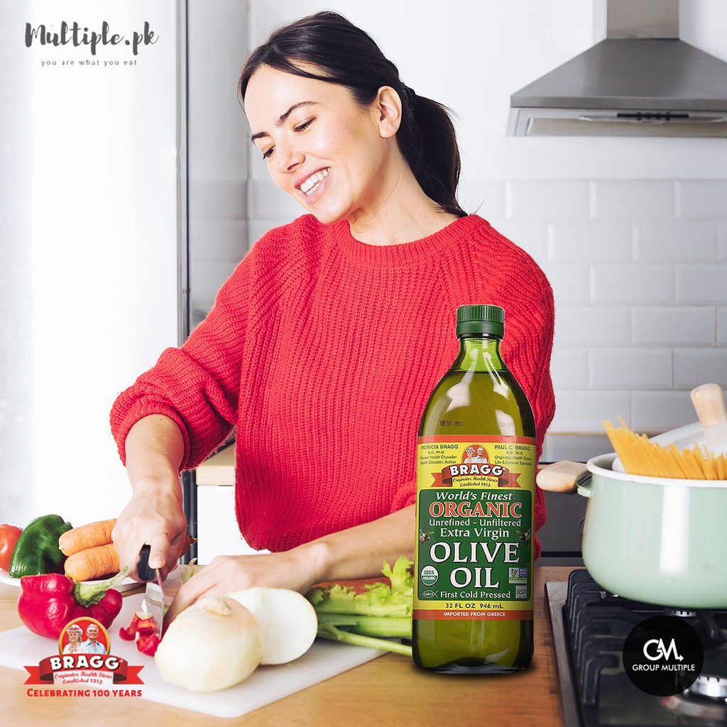 Dầu Olive ép lạnh nguyên chất hữu cơ Extra Virgin 946ml - Bragg