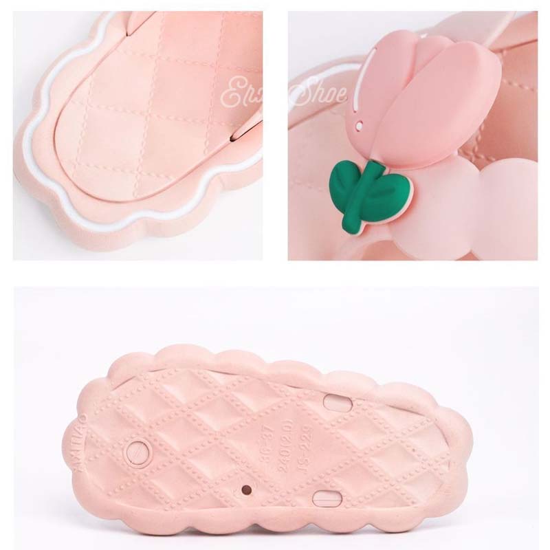 Oeteo Dép Xỏ Ngón Đế Mềm Hình Hoa Tulip Thời Trang Cho Nữ