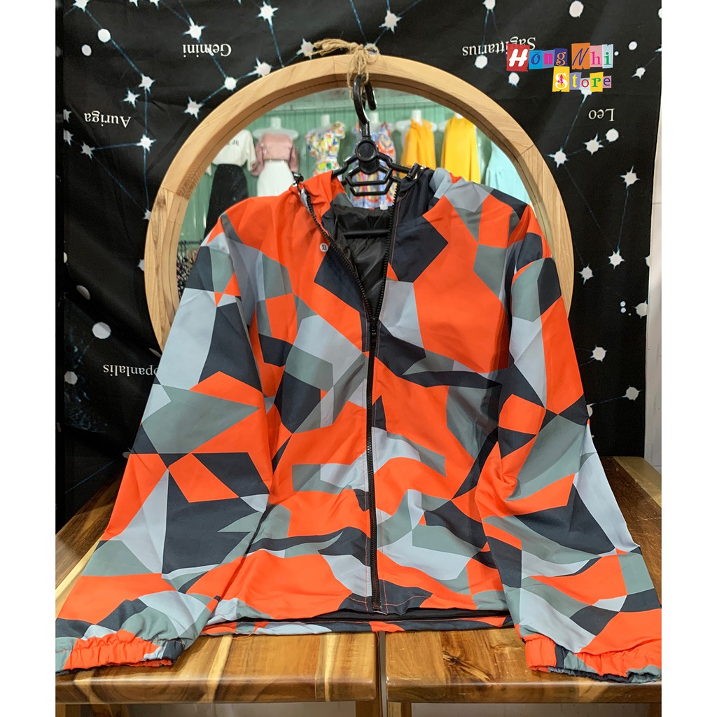 Áo khoác Dù 3D Hoạ Tiết Rằn Ri 2 Lớp Dáng Rộng Unisex