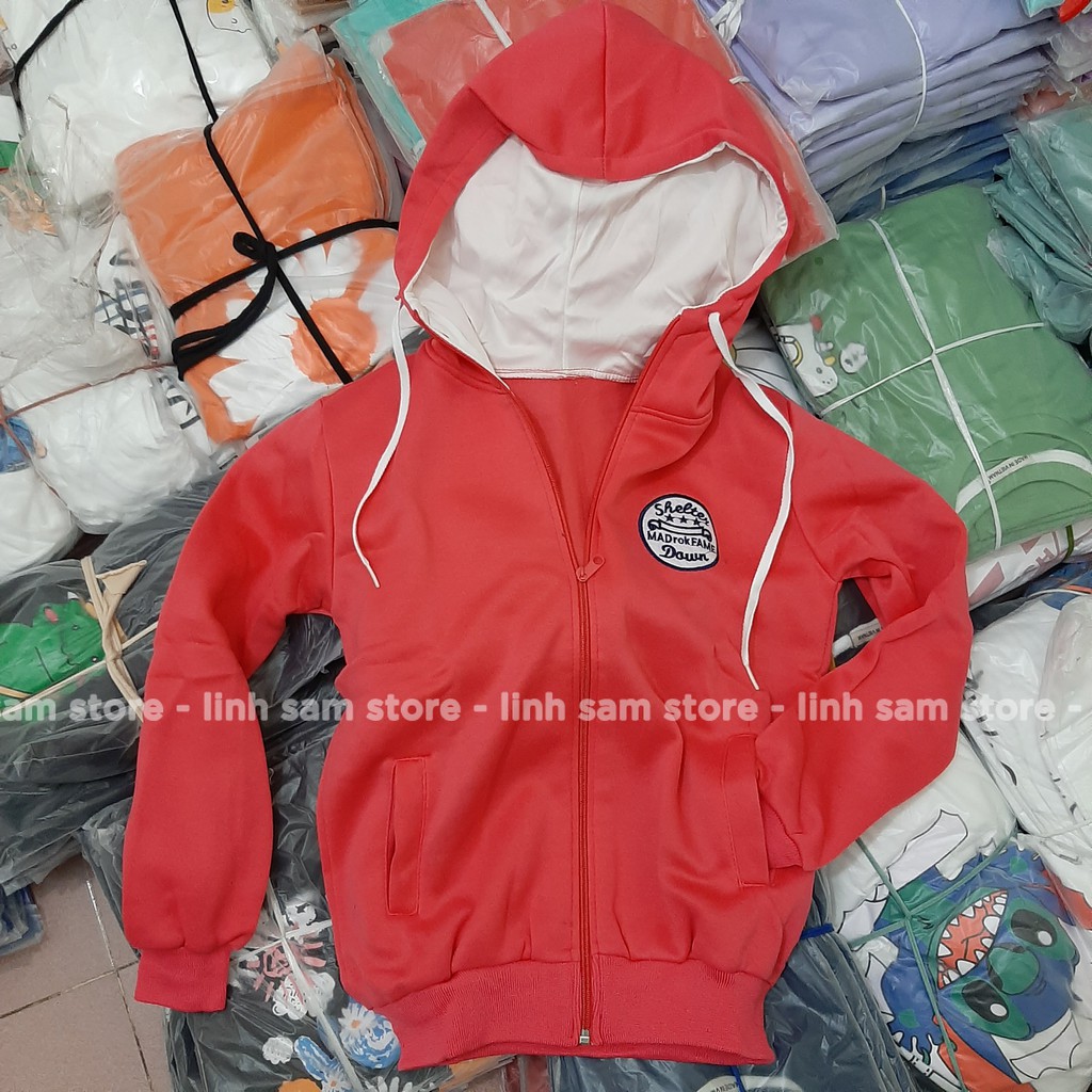 Áo khoác có mũ nón hoodie nỉ khóa kéo giá rẻ