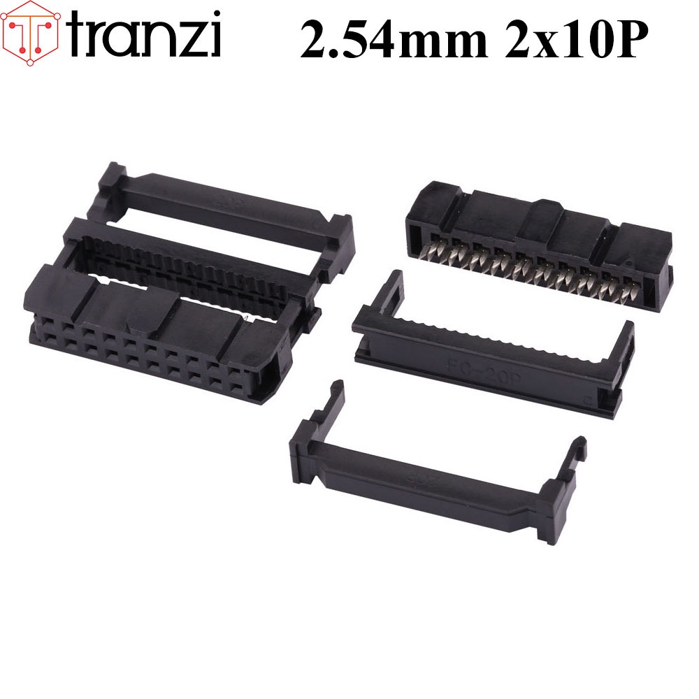 Đầu dập cáp 2.54mm IDE IDC 2x10P FC đen - túi 5 cái