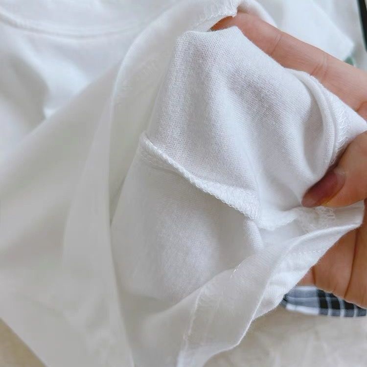 Set Áo Thun Ngắn Tay In Chữ + Quần Short Kẻ Sọc Caro Thời Trang Mùa Hè Hàn Quốc Mới Cho Bé Trai