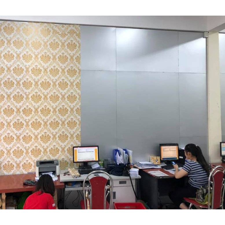 Cuộn 10m Giấy dán tường hoa văn Đức vàng 02
