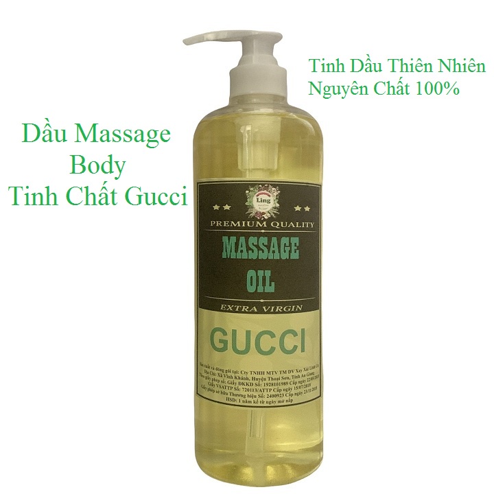 1 Lít Dầu Massage Body Tinh Dầu Gucci Thiên nhiên 100% dùng cho mọi loại da