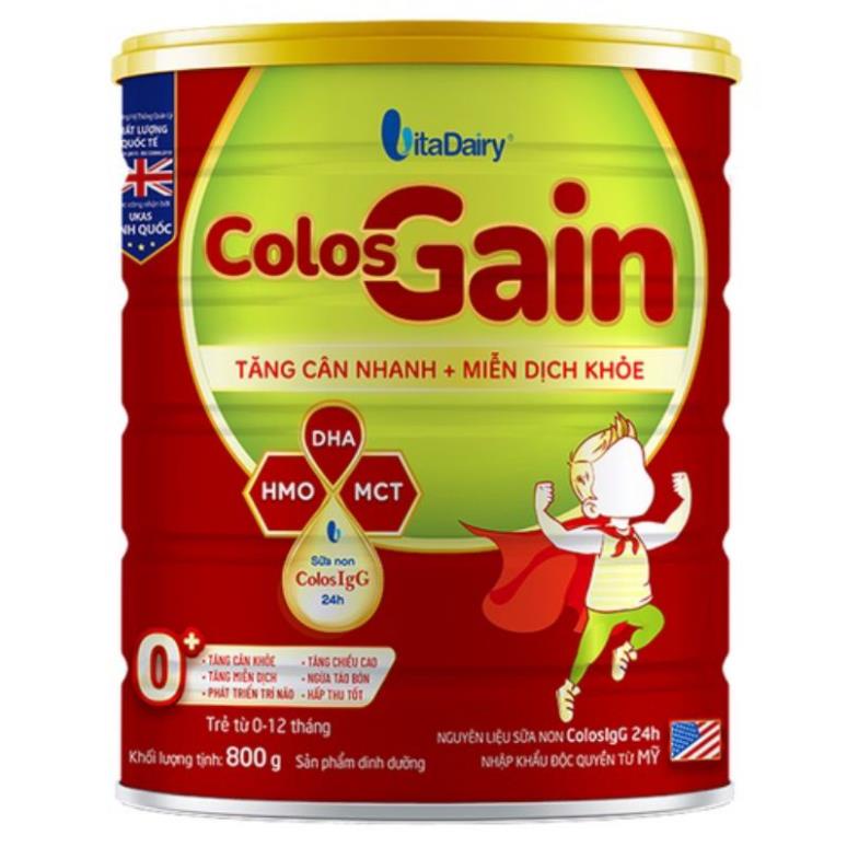[Nguyên mã QR] Sữa bột Colos gain 0+ 800g