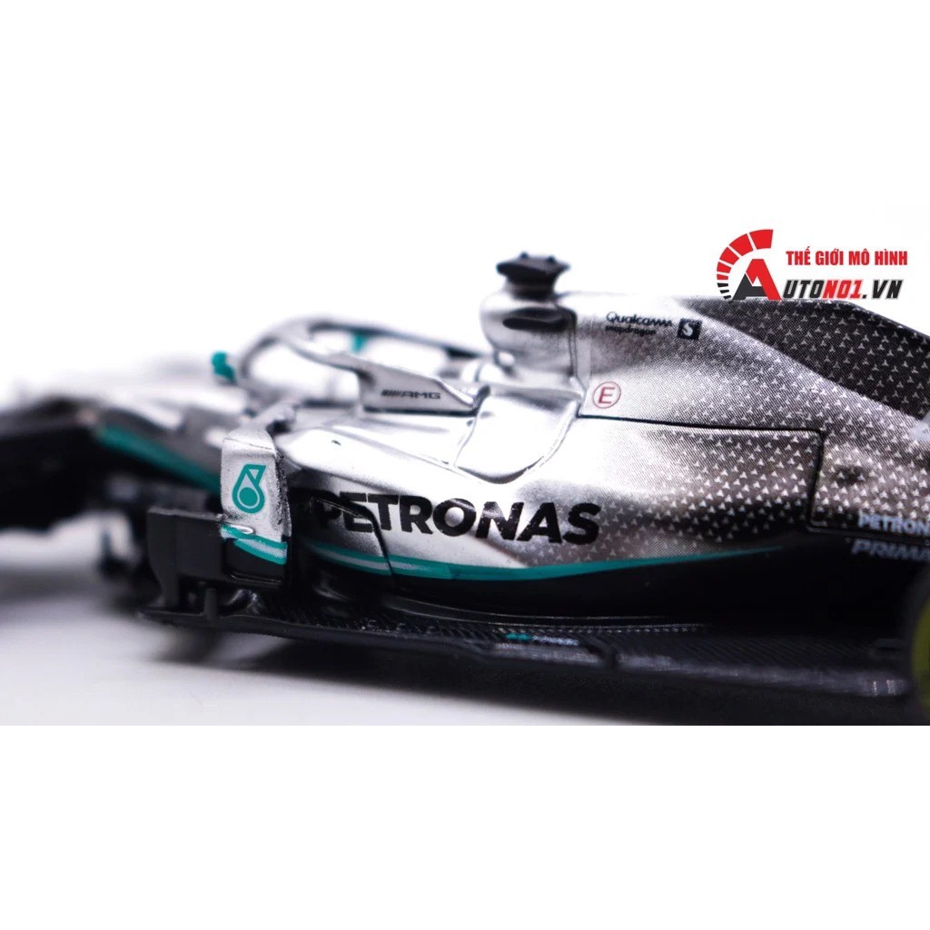 MÔ HÌNH XE F1 MERCEDES AMG PETRONAS F1 W10 2019 #44 HYBRID 1:43 BBURAGO 7521