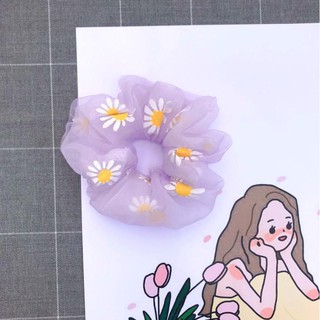Dây Buộc Tóc - Scrunchies Hoa Cúc Daisy 2 Lớp