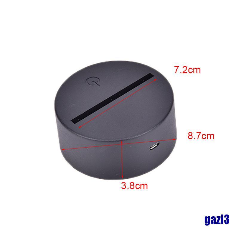 Bộ 3 Đế Đèn Led 3d Với 7 Màu Kèm Cáp Usb