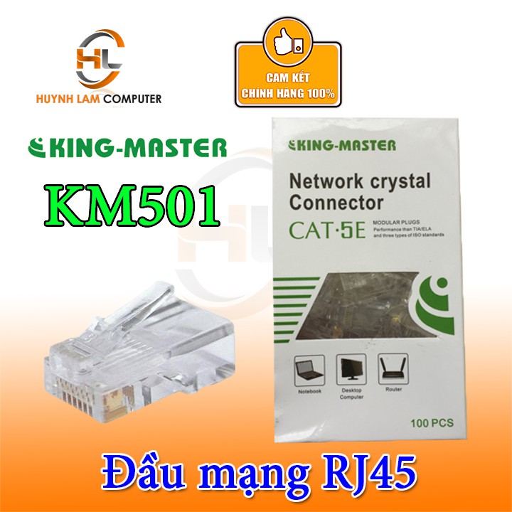 Đầu mạng RJ45 Kingmaster KM501 hộp 100 cái hãng phân phối