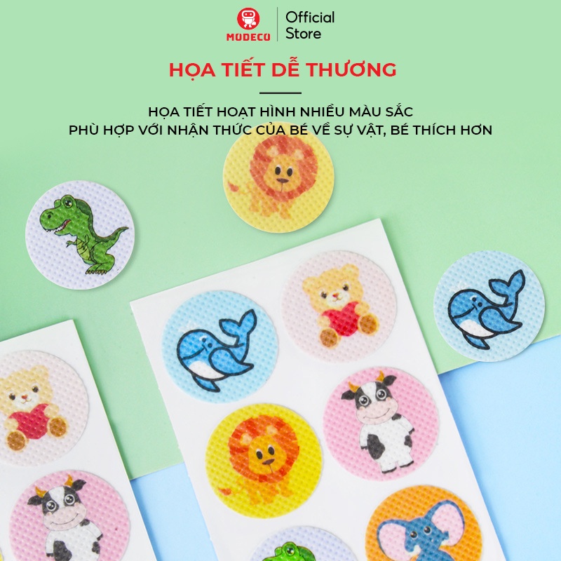 Miếng Dán Chống Muỗi - Set 36 Miếng Đuổi Muỗi, Chống Côn Trùng, Họa Tiết Hình Thú Đáng Yêu Và An Toàn Cho Bé - Modeco