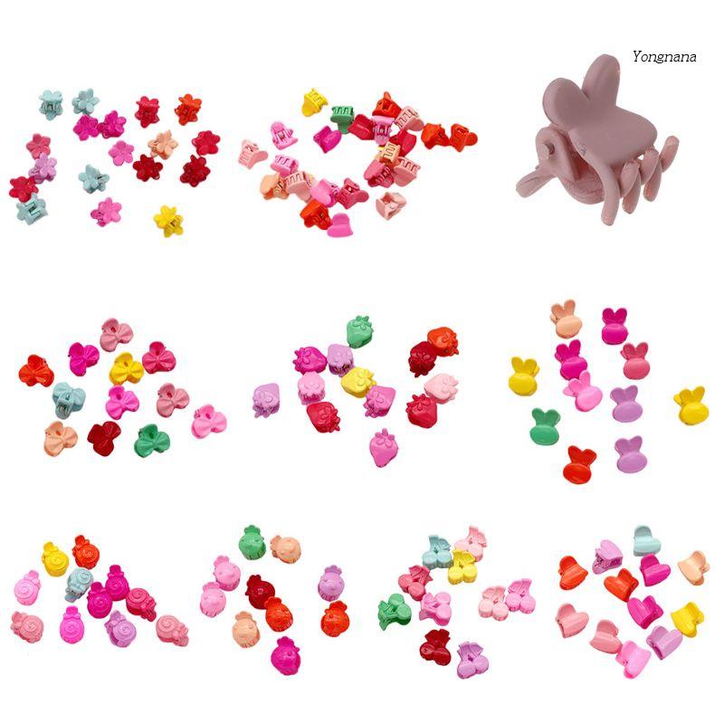 Kẹp Tóc Càng Cua Mini Bằng Nhựa Hình Hoa / Thỏ Màu Kẹo Ngọt Ngào Dễ Thương Cho Bé Gái