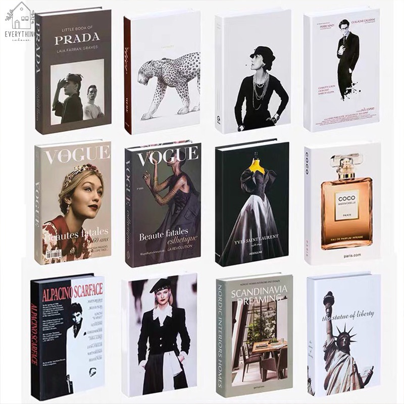 Mô hình sách giả thương hiệu, decor bàn làm việc, trưng bày giá sách, phụ kiện chụp ảnh