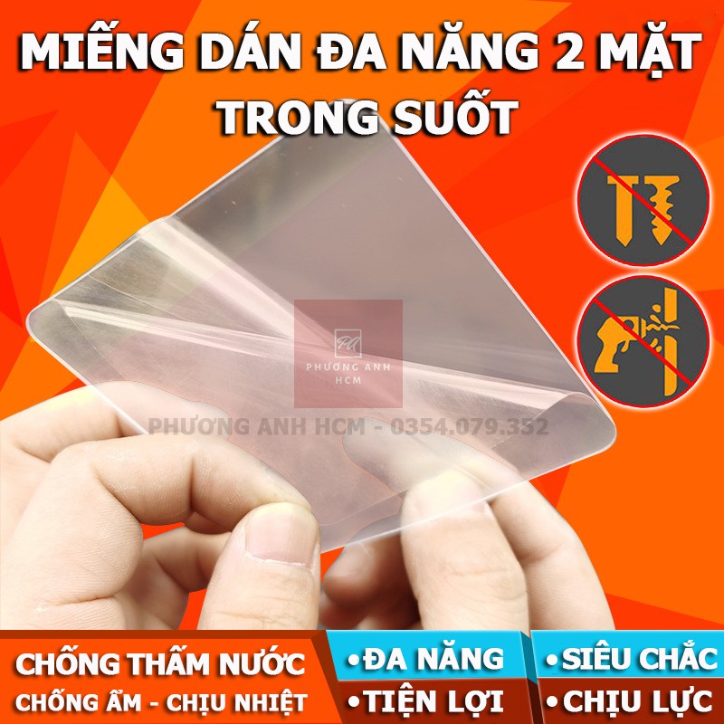 [COMBO 10] Miếng Dán Tường 2 Mặt - Dán Tranh Ảnh, Dán Dự Phòng Cho Giá Móc Treo Đồ, Kệ Nhà Tắm, Kệ Remote (10 CÁI)