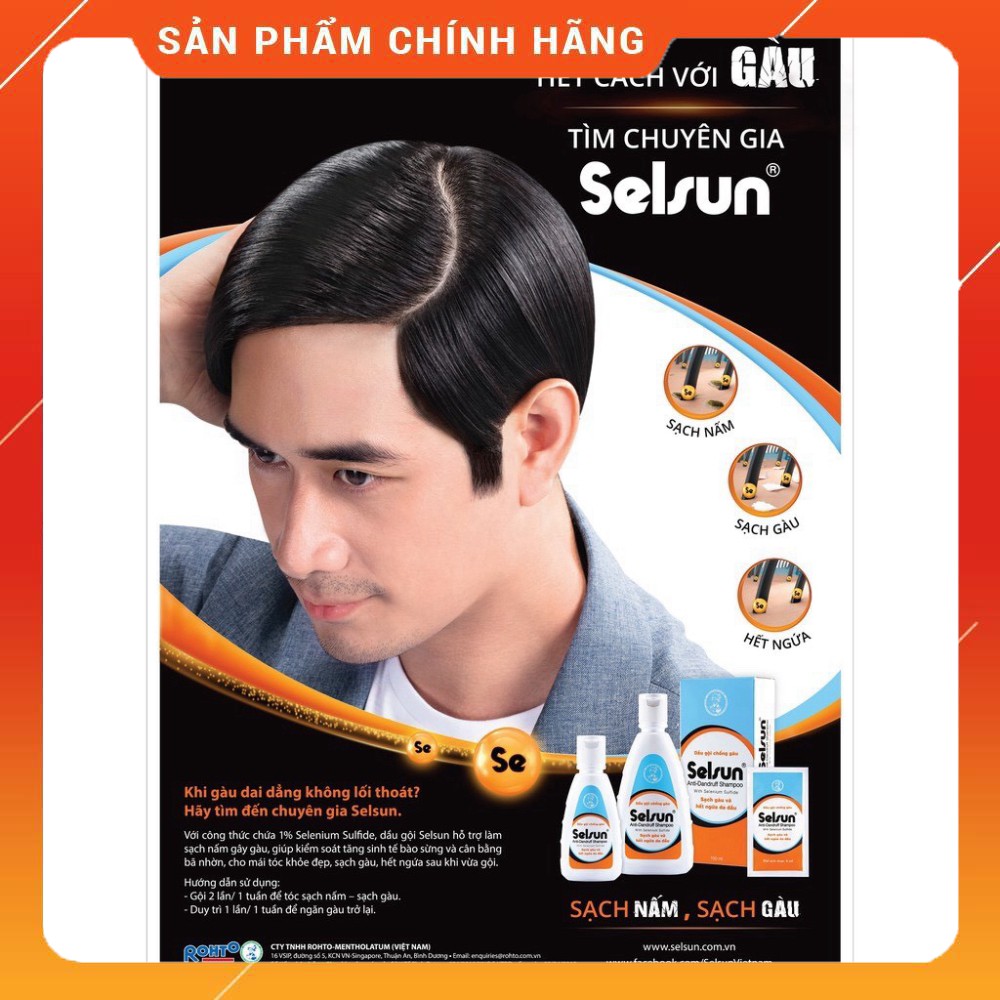 Bộ sản phẩm chống gàu Selsun (Dầu gội chống gàu Selsun 100ml + Dầu xã dưỡng tóc Selsun 100ml)