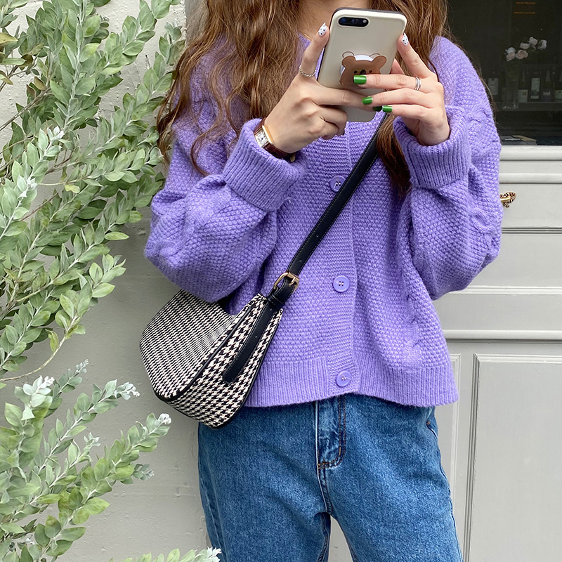 Túi xách đeo chéo họa tiết caro phong cách retro hợp thời trang cho nữ IELGY