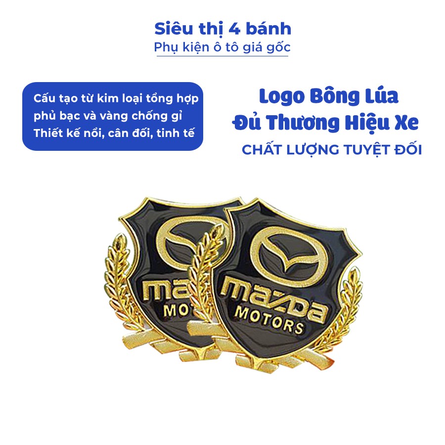 Logo dán xe ô tô bông lúa các hãng trang trí