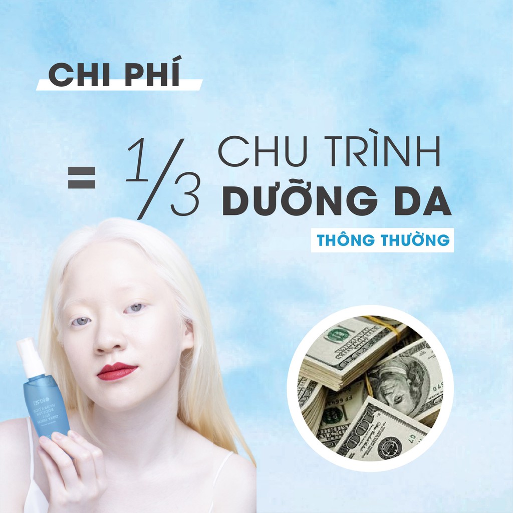 Combo Tinh Chất Cấp Ẩm Đa Tầng (HA & peptide serum)- Dưỡng Trắng Cao cấp Dạng Xịt 6 trong 1 Kirei JP