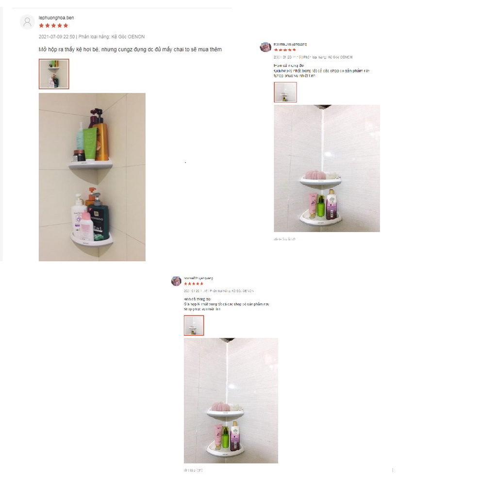 Kệ Góc Dán Tường Cao Cấp OENON Chính Hãng, Kệ Để Đồ Nhà Tắm - Nhà Bếp Tiên Lợi Kèm Miếng Dán Siêu Chắc