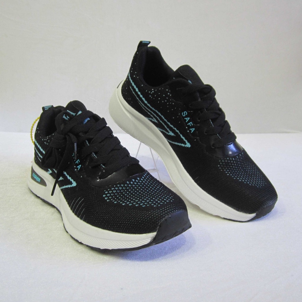 Giày Safa Thể Thao Sneakers Nữ Đen Xanh, Đen Cam Đế Phylon Vải Dệt Siêu Nhẹ Êm Chân Mã ATS001