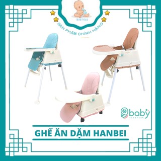 (MẪU MỚI 2021)GHẾ ĂN DẶM 9BABY-HANBEI MẪU MỚI 3 CHỨC NĂNG - CÓ ĐỆM + BÁNH XE 9BABY ( HÀNG CHÍNH HÃNG)