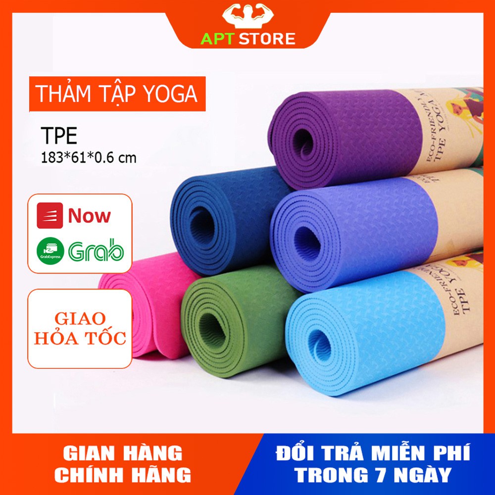 Thảm tập Yoga định tuyến , Thảm tập Gym, Fitness TPE 8mm đúc 1 lớp cao cấp