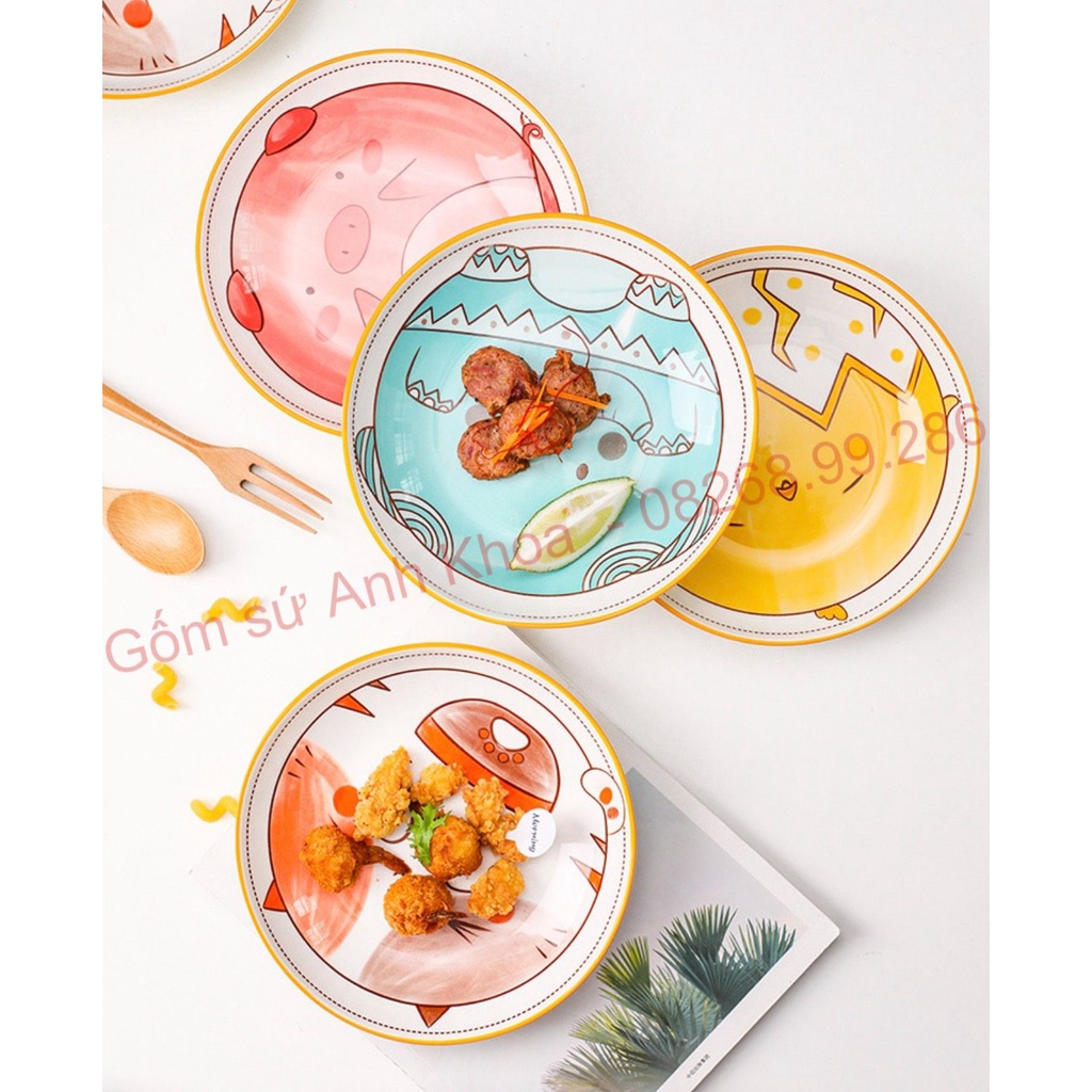 Bộ Chén Dĩa Sứ Bát Ăn Cơm Đĩa Sứ Decor cao cấp Tổng hợp các mẫu đĩa tròn 20cm xinh yêu