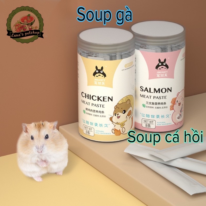 súp dinh dưỡng Jonsanty cho hamster/Sóc/nhím...Suop gà/suop cá hồi cho hamster