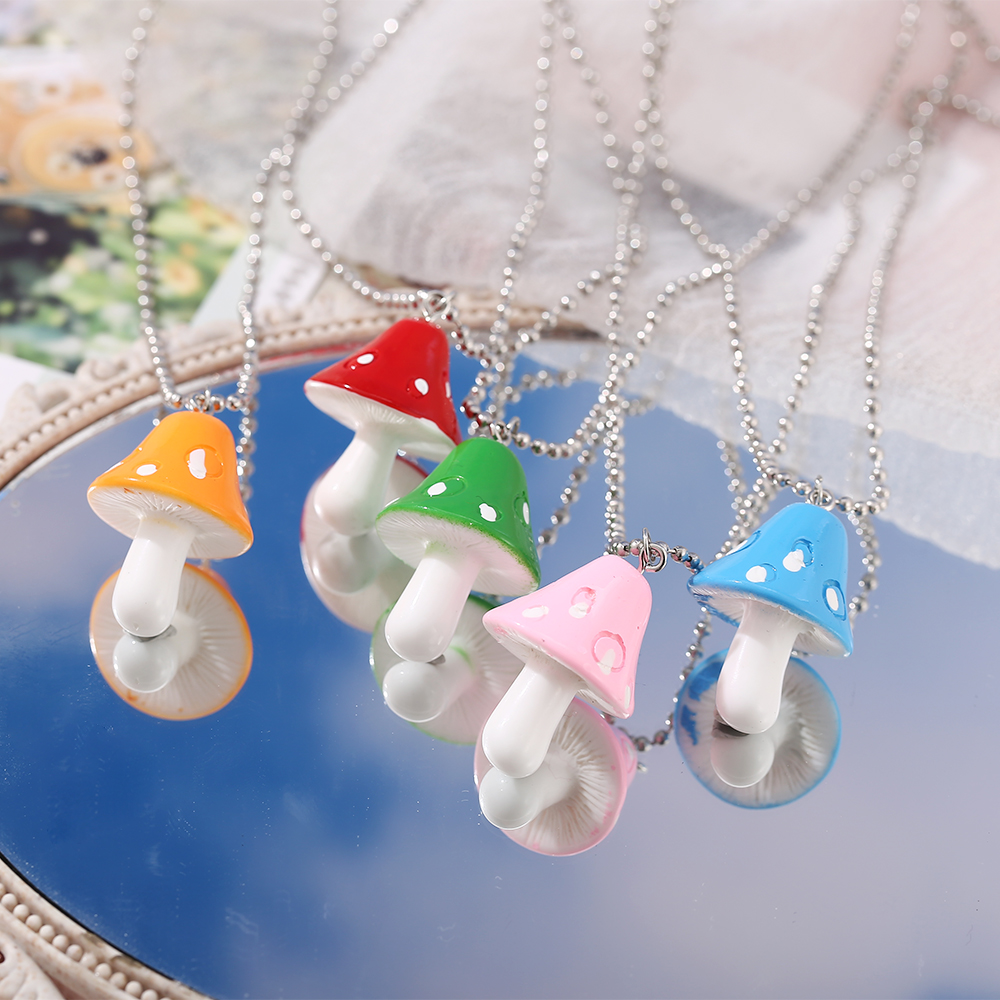 vòng cổ Mặt Hình Nấm Nhiều Màu Thời Trang Cho Nữ