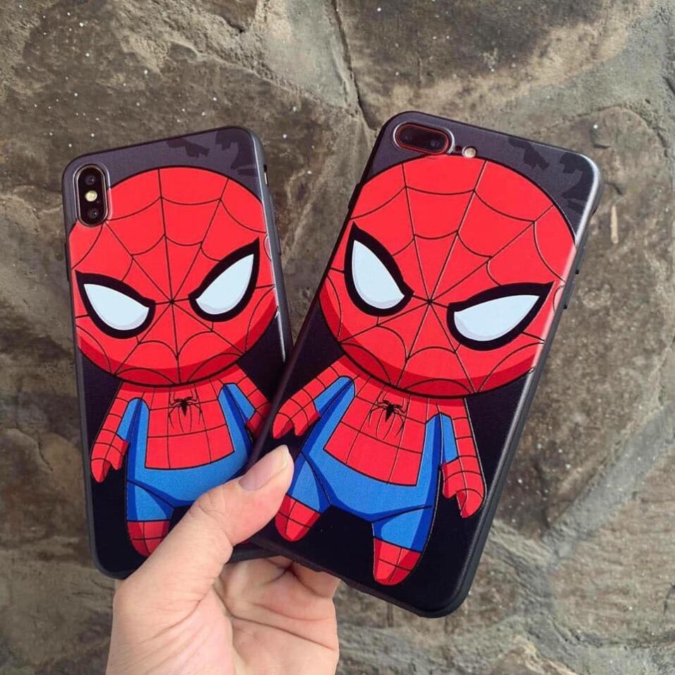 Ốp Marvel Spiderman OL150 siêu anh hùng chibi cute in sần 4D theo yêu cầu tất cả các dòng máy