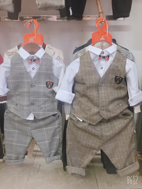 Sét bộ công tử kẻ cho bé 9-18kg