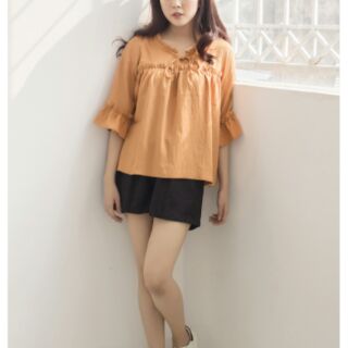Áo bèo cổ cột nơ