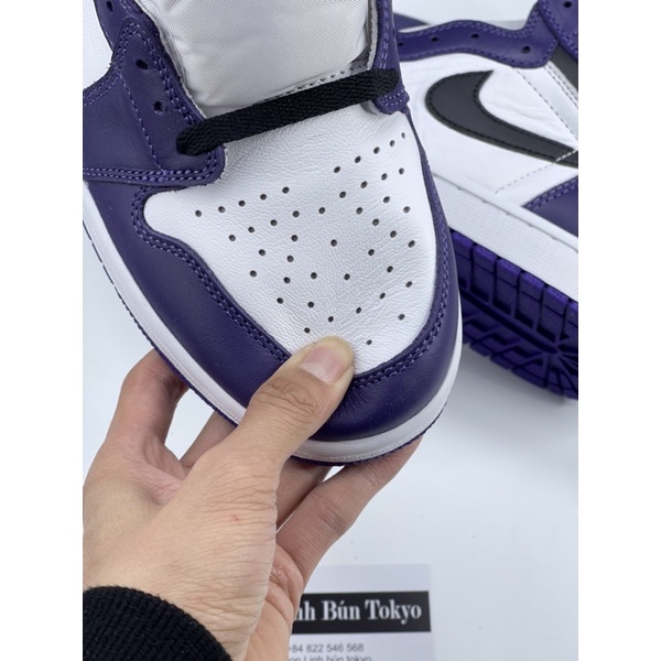 Giày thể thao cổ cao trắng tím full box