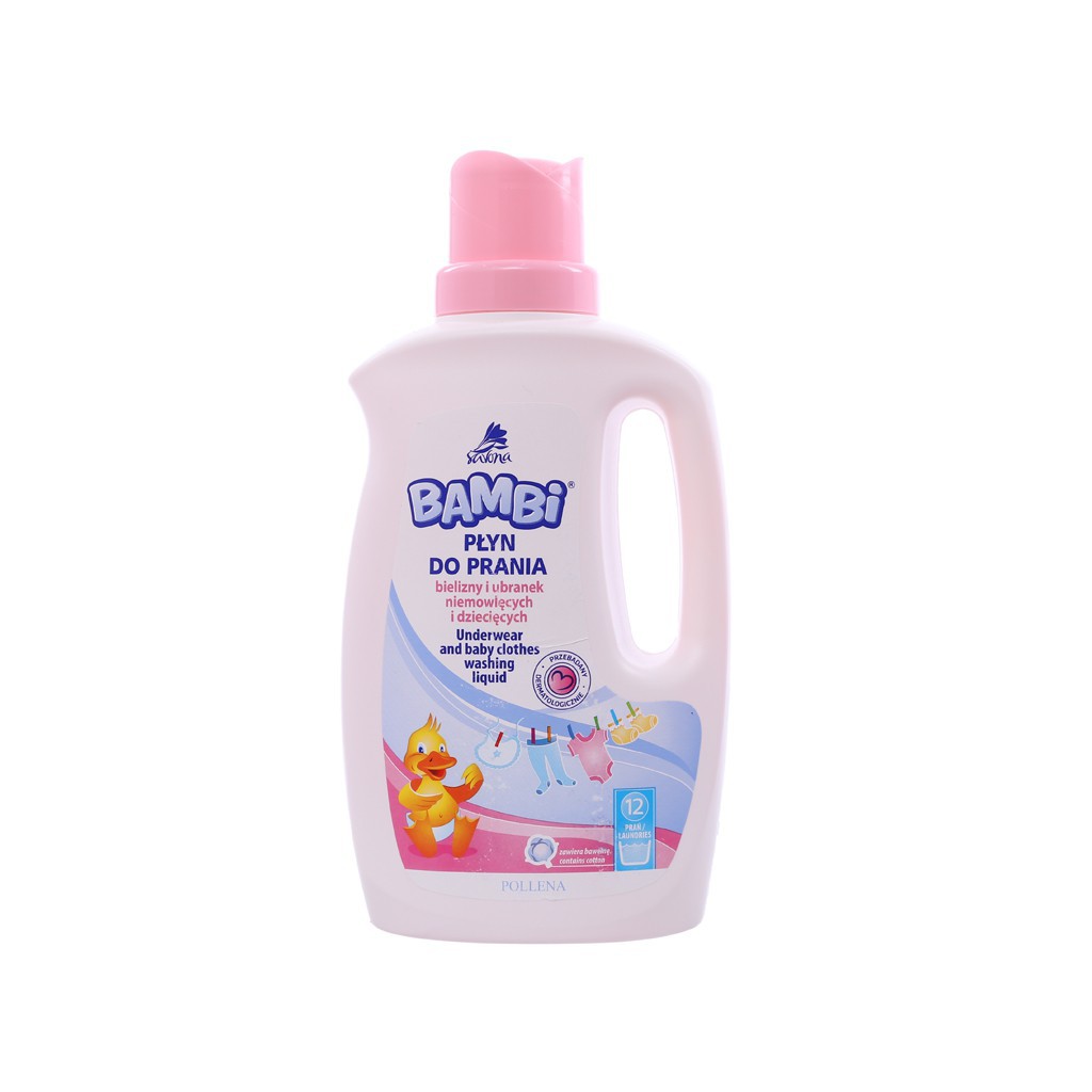 Nước giặt trẻ sơ sinh Bambi hương dịu nhẹ chai dịu nhẹ 1 lít