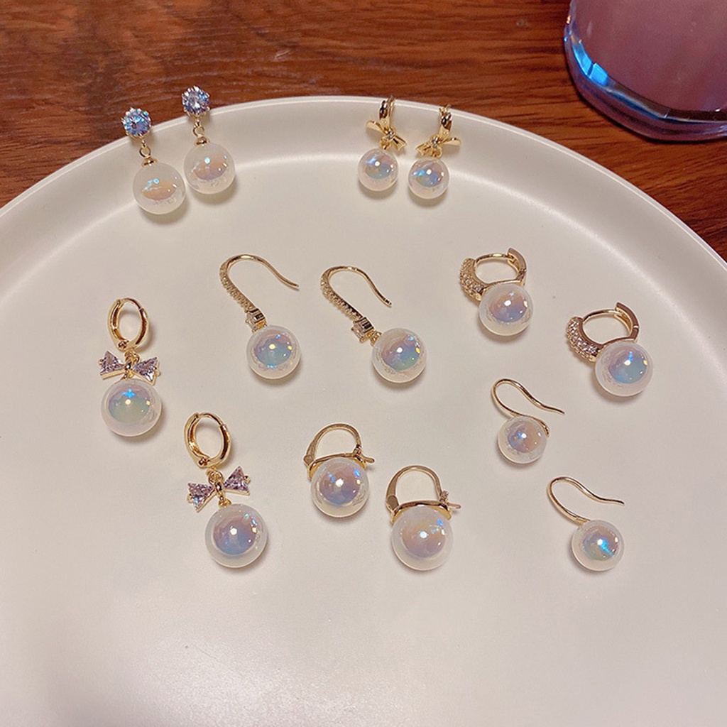 Ở stcok| 1 Đôi Bông Tai Nữ Đính Ngọc Trai Nhân Tạo Lấp Lánh