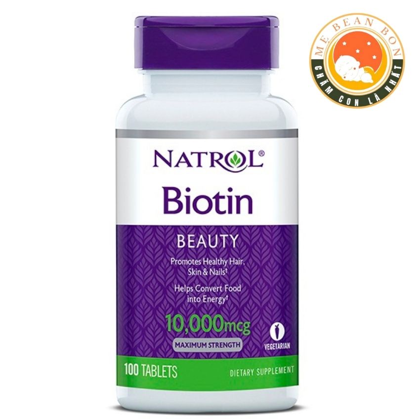 Viên uống hỗ trợ mọc tóc giảm rụng tóc Natrol Biotin 10000 mcg 100 viên của Mỹ giúp bạn có mái tóc khỏe đẹp