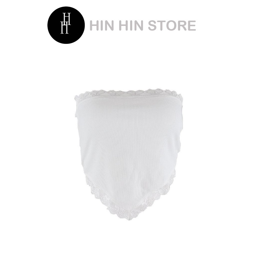Áo croptop yếm khắn viền ren màu đen màu trắng HAC86  Hỉn Hỉn Store