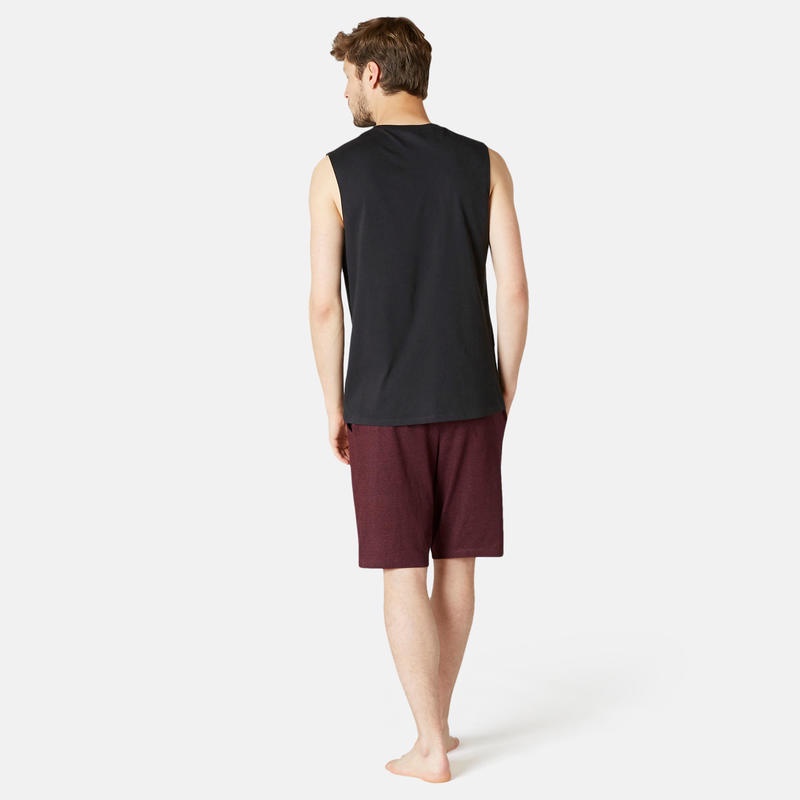 Áo thun thể thao không tay ôm vừa tập gym &amp; pilates Decathlon Nyamba cho nam - đen size 3XL