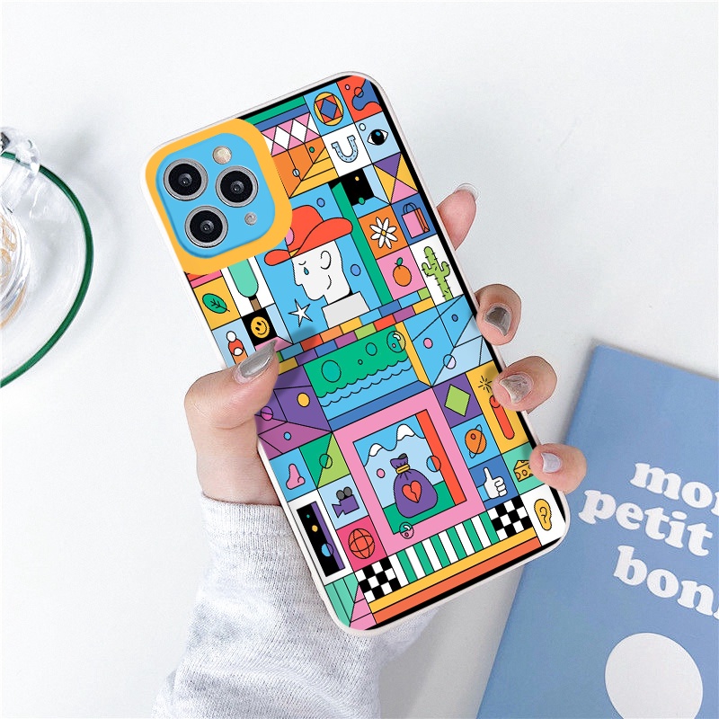 Ốp lưng iphone Màu sắc ốp dẻo cạnh vuông ip 6 7 8 plus x xr xsmax 11/12/13promax tr117