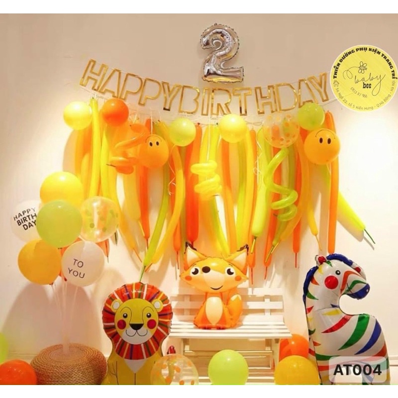 Set bong bóng tròn, dài trang trí tiệc sinh nhật cho bé nhiều mẫu AT - Baby Bee