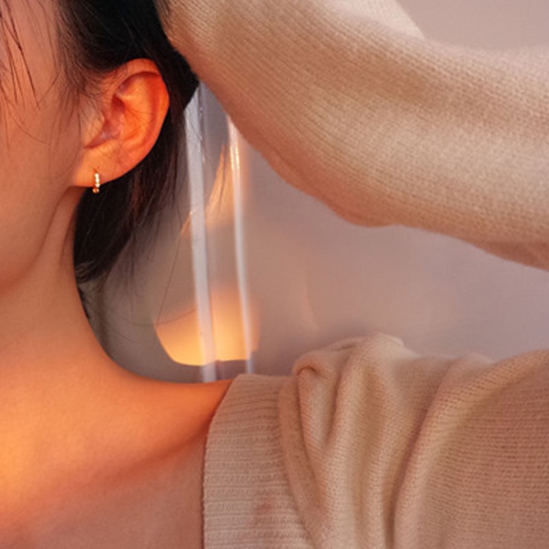 Khuyên tai tròn mạ vàng 24k đính đá sang trọng cao cấp