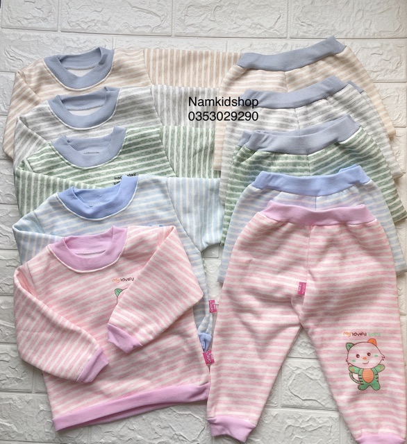 Bộ Noubaby kẻ bông QATE114 dầy dặn ấp ám cho bé trai/gái cực thích | WebRaoVat - webraovat.net.vn