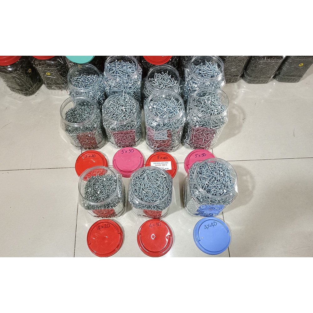 Vít trắng bắt gỗ, tắc kê 4 ly, 5 ly, 6 ly nhiều kích thước