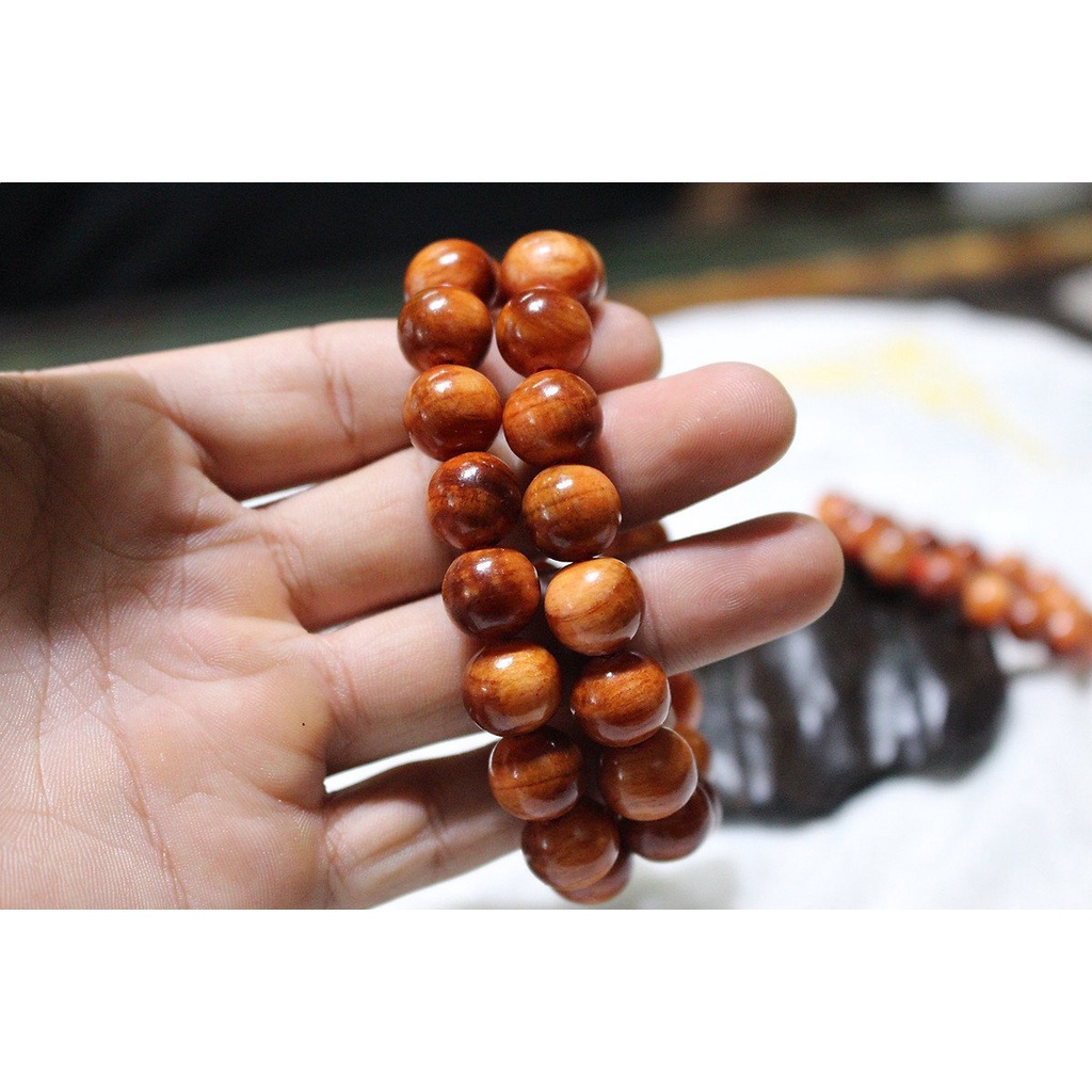 Vòng Tay Gỗ Huyết Long Thấu Quang Cao Cấp 12 li Vòng Gỗ Huyết Rồng Tự Nhiên  - Cam kết hàng thật