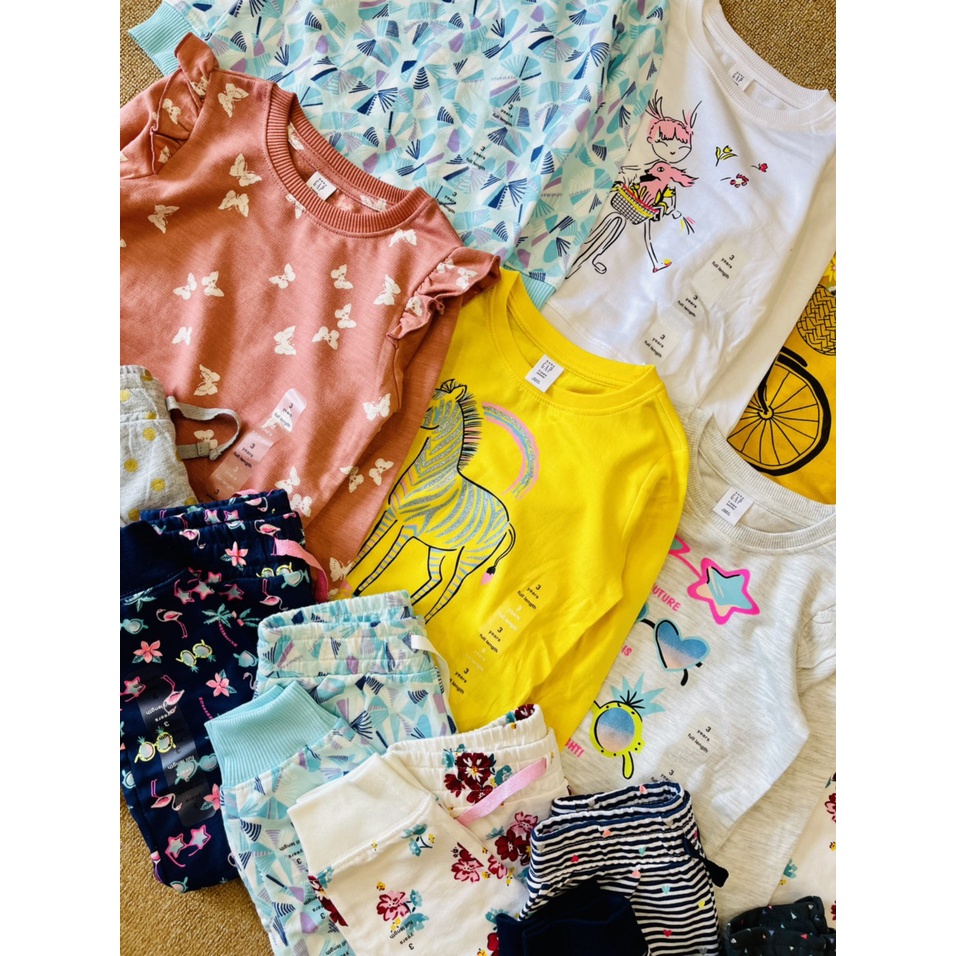 Bộ Nỉ Da Cá Baby G.A.P Dư Xịn Chất Cotton Mềm Đẹp Cho Bé Gái từ 1-5 tuổi