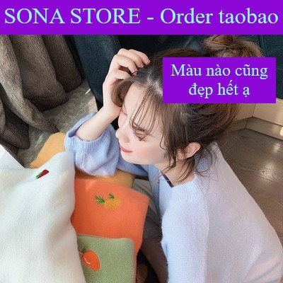 Áo len nữ form rộng hàn quốc, Áo len tay dài, Hàng quảng châu cao cấp, Màu pastel, SONA STORE | BigBuy360 - bigbuy360.vn