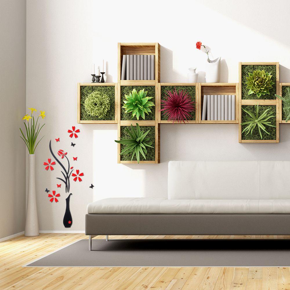 CONOPERY Sticker Dán Tường Bằng Acrylic Hình Cây 3D Sống Động Trang Trí Phòng Ngủ