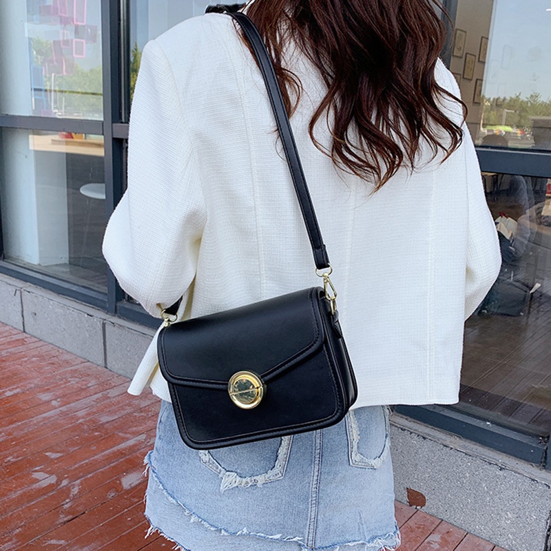 Túi Đeo Chéo Hình Vuông Nhỏ Màu Khối Cao Cấp Phong Cách Hàn Quốc Cho Nữ