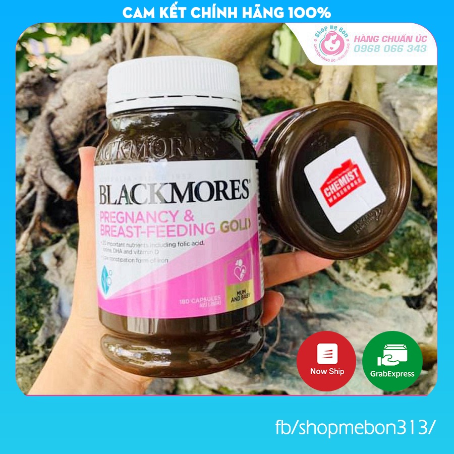 [TEM CHEMIST] Date 2023 - Vitamin tổng hợp Blackmores Pregnancy Breast-Feeding Gold cho mẹ bầu 180 viên - Úc