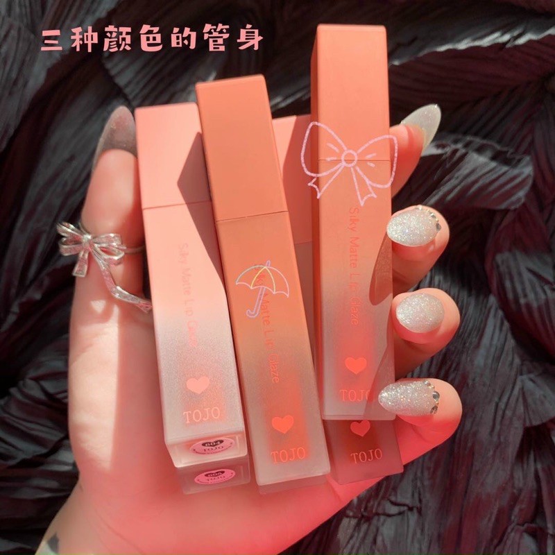 Son kem lì Silky Matte TOJO Tim❤ lên màu chuẩn, chất son mịn môi, bán màu lâu trôi